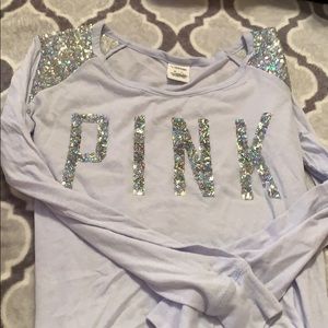 Silver sequin lilac PINK top